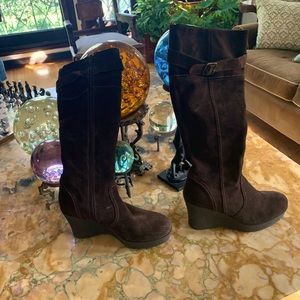 Barney’s New York brown suede boots